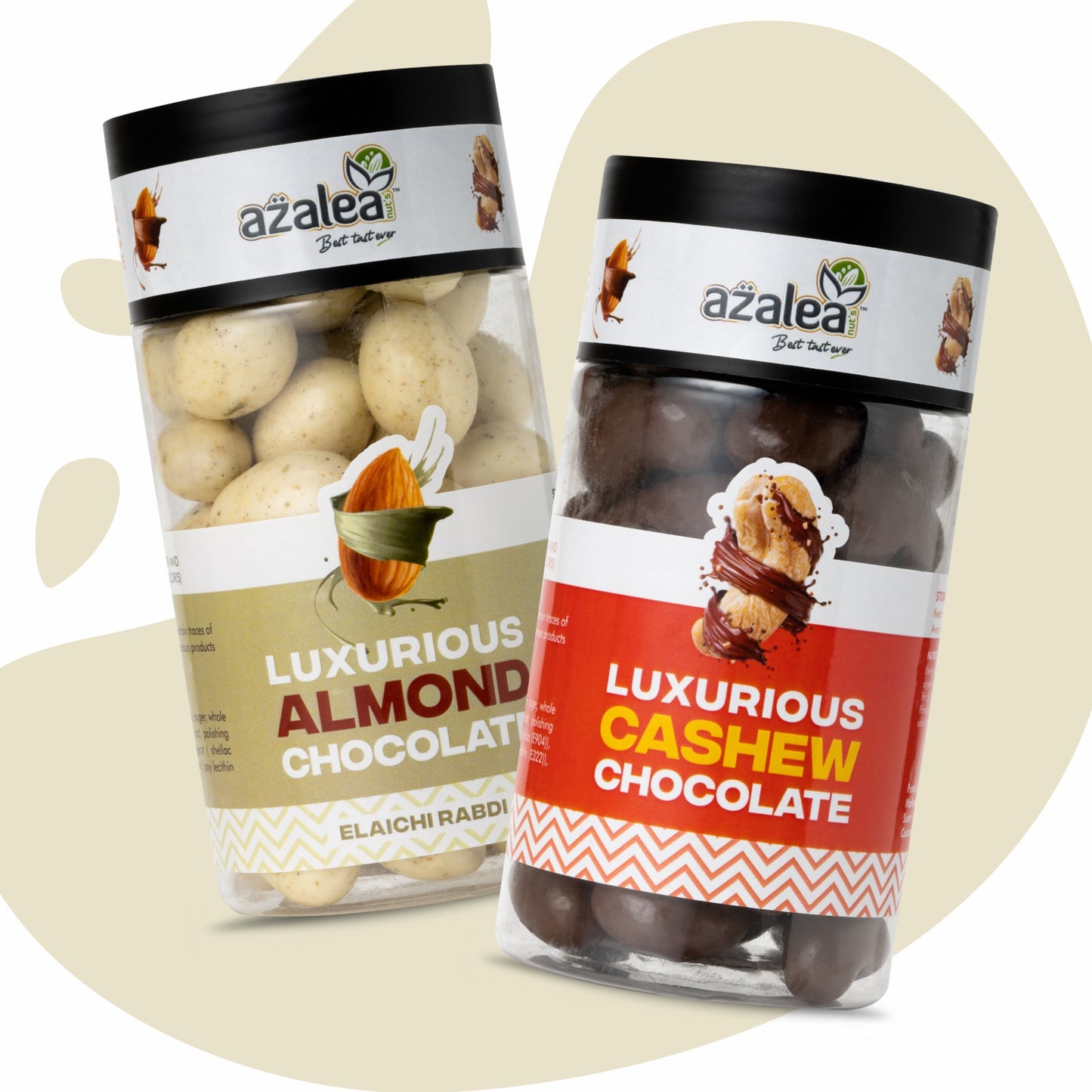 Azalea Luxurious Chocolate Combo – Almond (Elaichi Rabdi) & Cashew Chocolate Jars