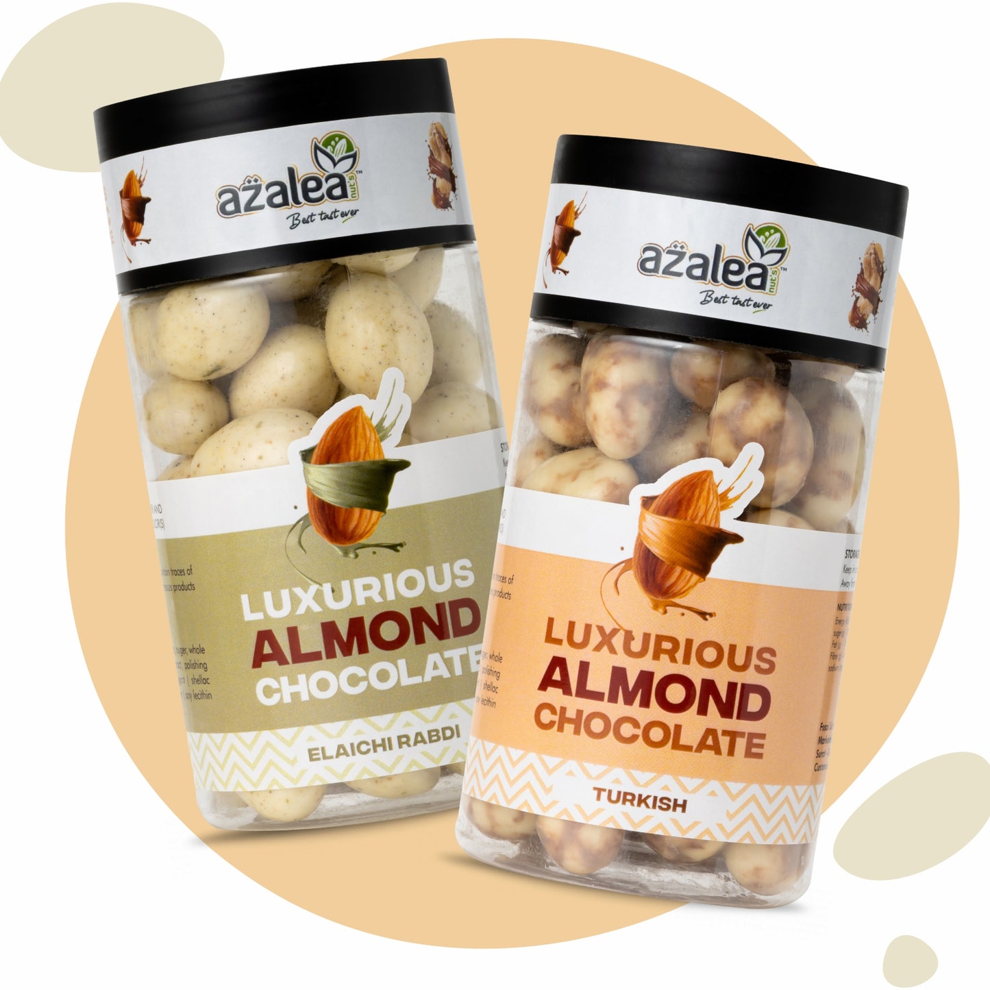 Azalea Premium Almond Chocolate Combo – 2 Flavors (Elaichi Rabdi & Turkish Delight)