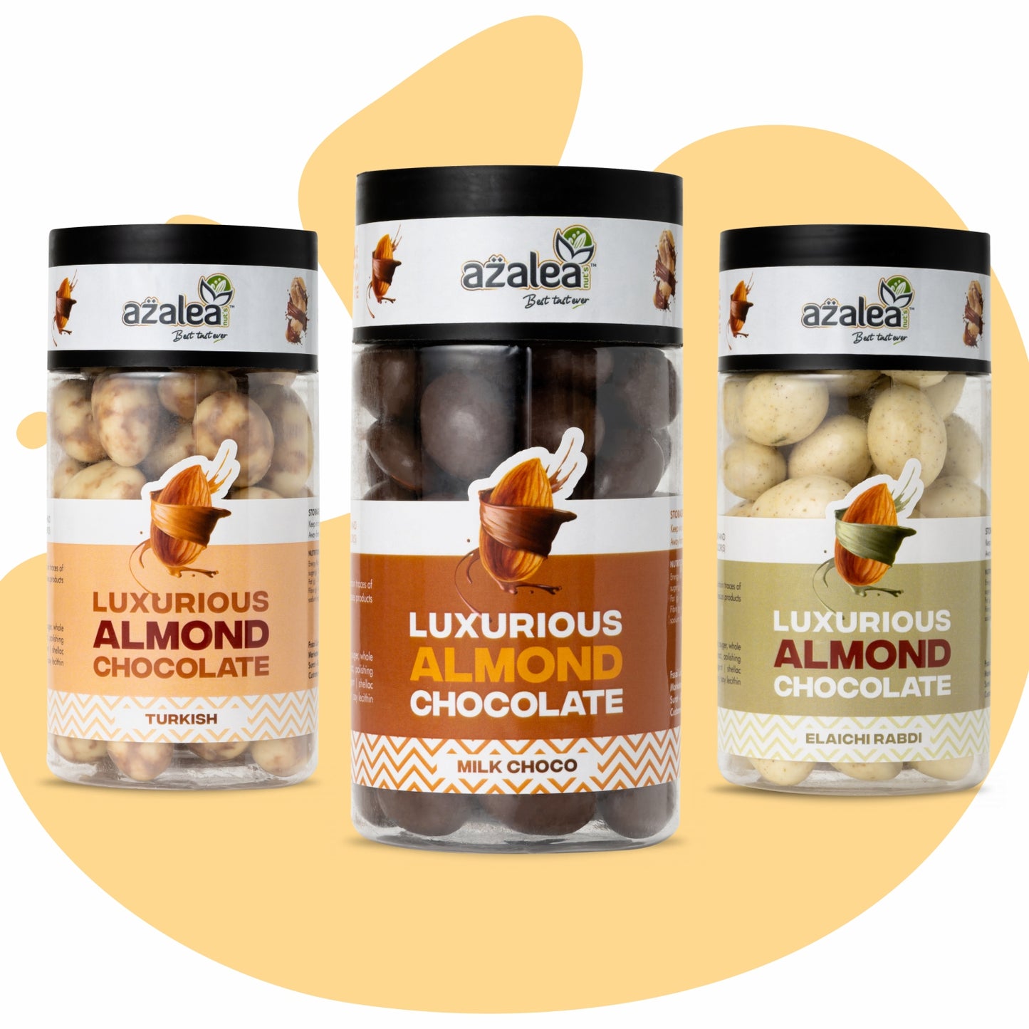 Azalea Luxurious Almond Chocolate Trio β Turkish, Milk Choco & Elaichi Rabdi