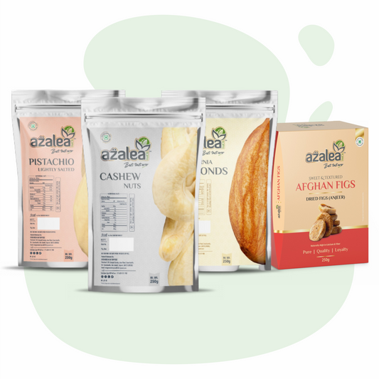 Azalea Royal Dry Fruit Combo – Pistachio, Cashew, Almonds & Afghan Figs (4 x 250g)