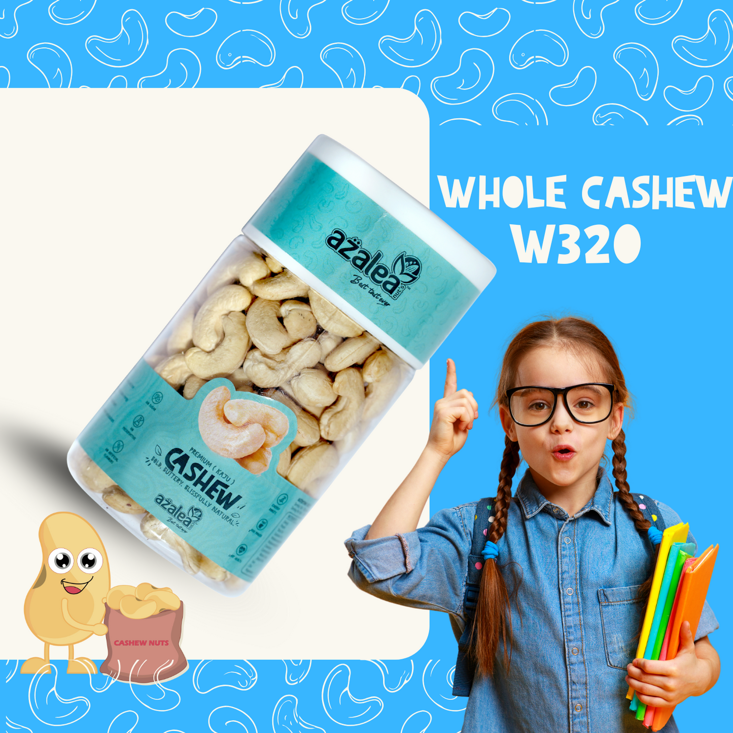 Azalea Nuts Premium Goa Cashews 250gm – WW320