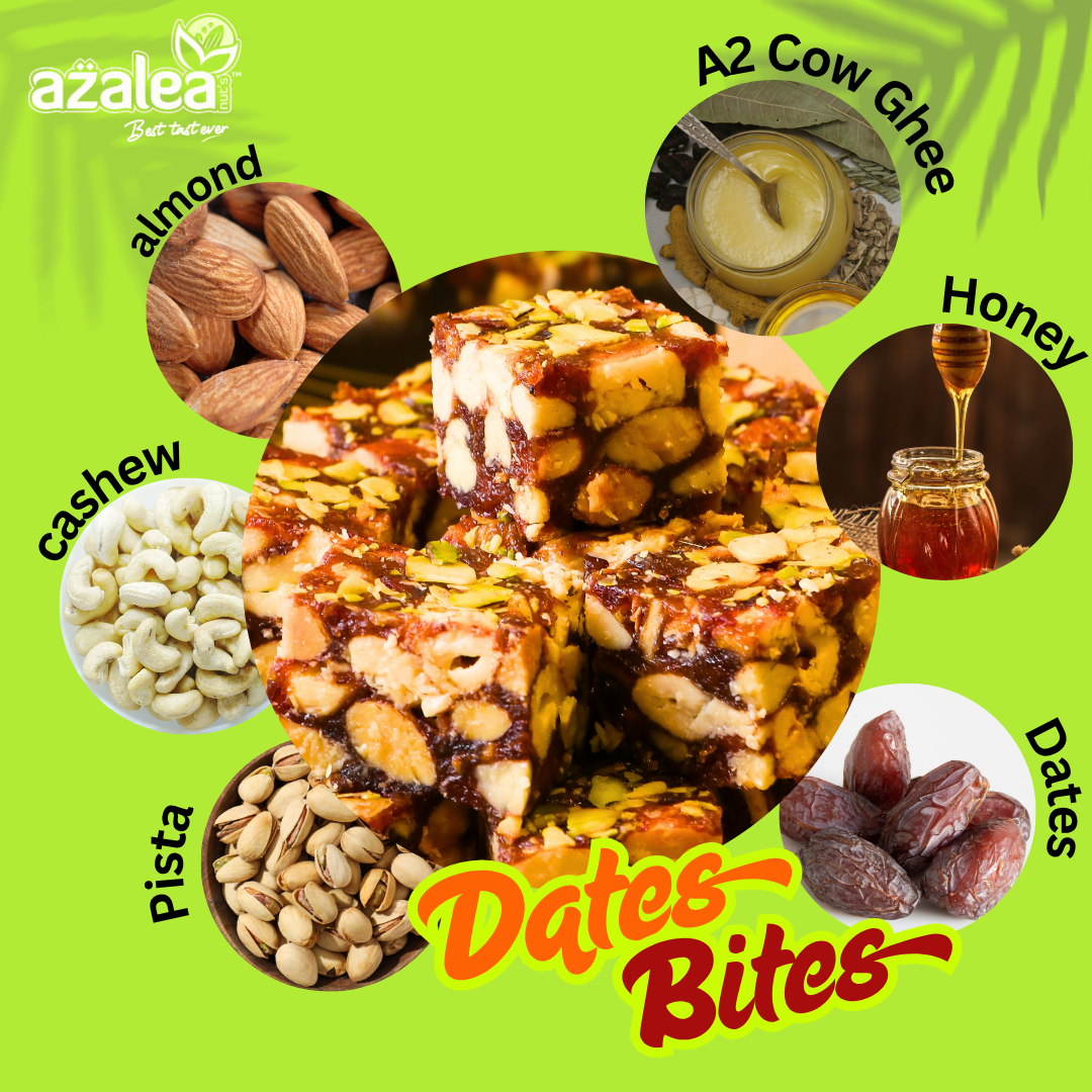 Azalea Nuts Dates Bites Dry Fruits Punch - No Sugar Premium Homemade Sweet Delight